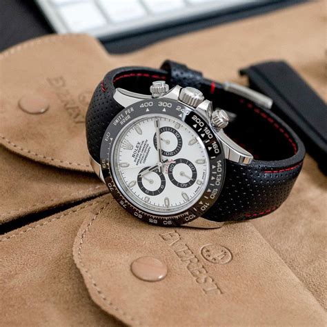 rolex daytona suede strap|rolex daytona leather strap price.